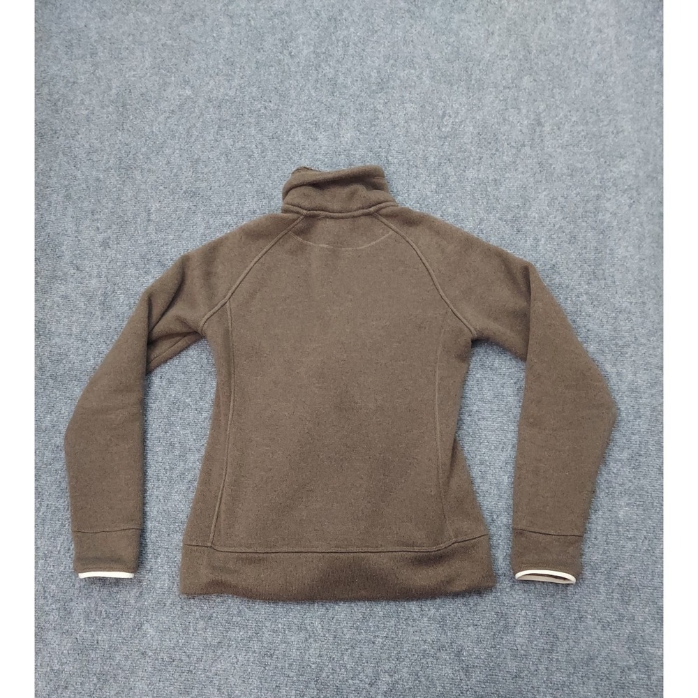 THE NORTH FACE Jacket Womens Small Brown Full Zip Mock Neck Pockets Fleece Logo - Picture 8 of 13